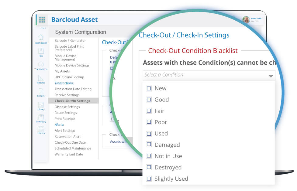 asset tracking check-out-in configurations image