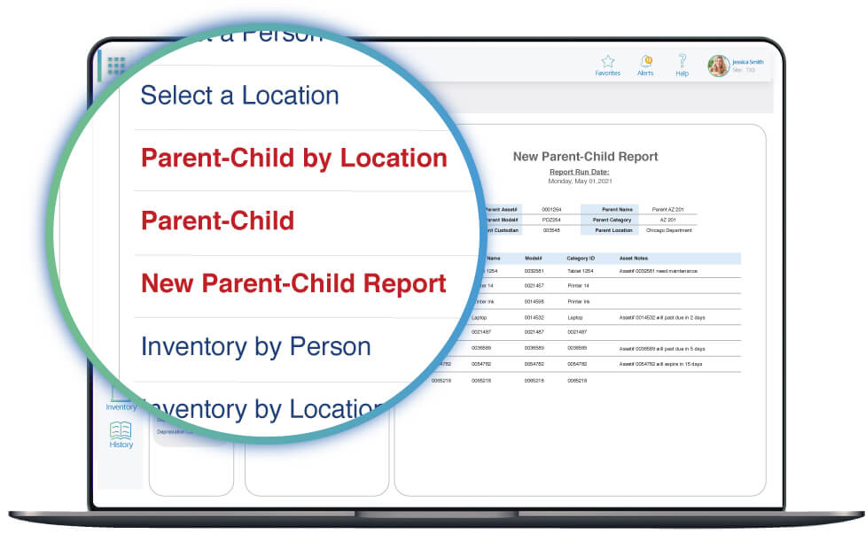 asset tracking checkout checkin parent child image