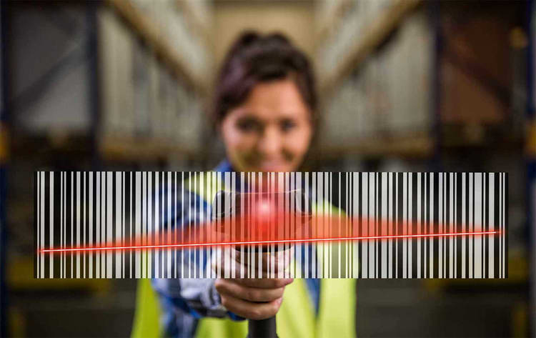 Employee scanning a Barcode