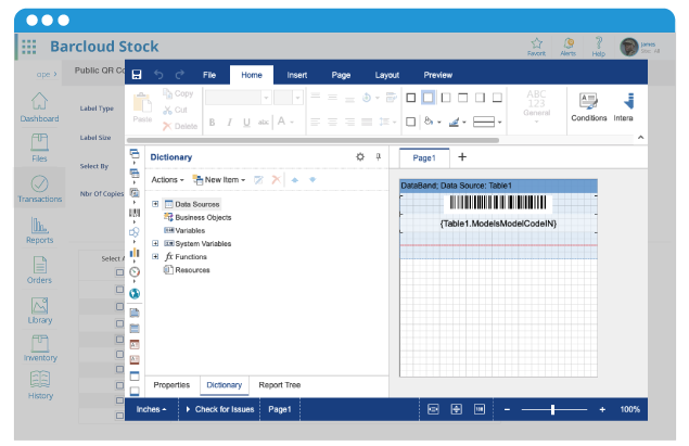 configurable barcode labels