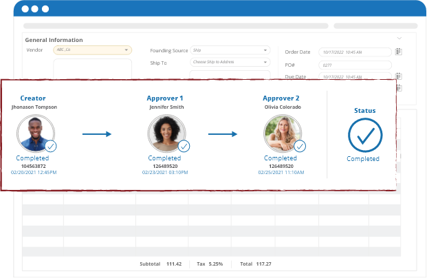 asset purchase order progress ba