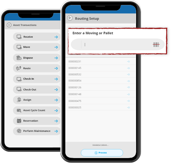 scan locations to save time with the asset tracking routing